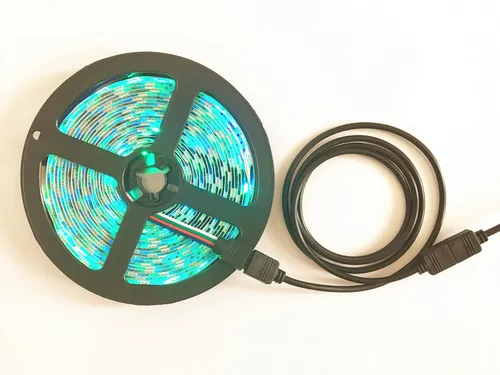 Vista 5 de Paquete de 4 cables de extensión de conector de tira LED RGB negro 3M de 9.84 pies - Conector de 4 pines para tira de luz LED SMD 5050 3528 2835