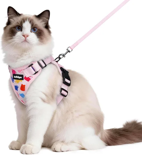 Vista 81 de rabbitgoo Arnés y correa para caminar, a prueba de escapes, chaleco suave y ajustable para gatos, fácil de controlar, transpirable, tiras