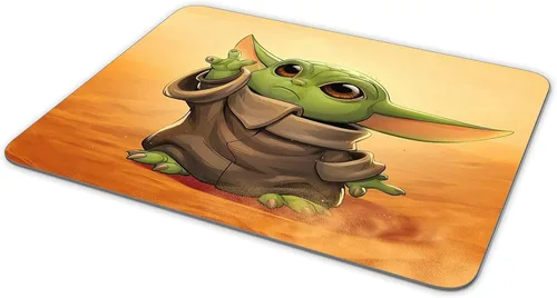 Vista 4 de Baby Yoda - Alfombrilla de mouse rectangular de goma antideslizante, utilizada para trabajo de oficina y juegos en casa