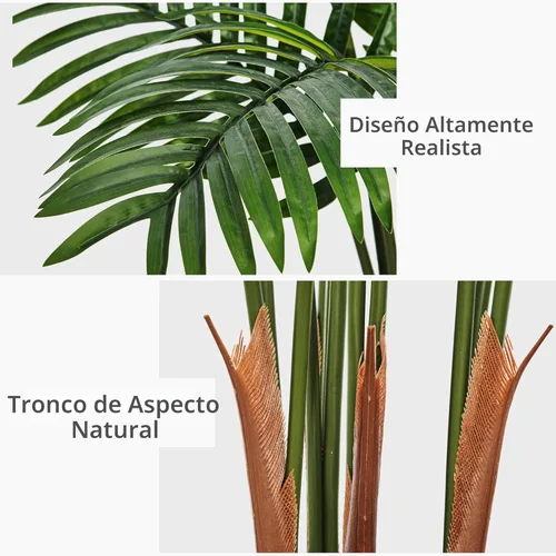 Vista 7 de ASTIDY Palmera artificial de 5 pies, árbol falso con maceta alta negra, planta de suelo de areca tropical sintética en maceta, planta de seda