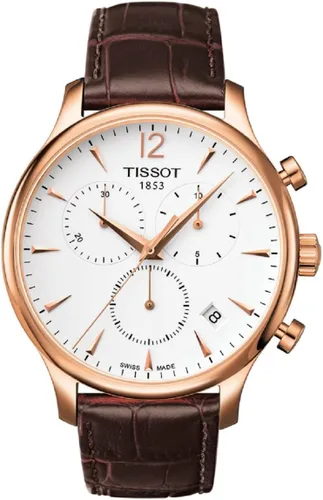 Tissot para hombre T0636173603700 reloj tradicional suizo de cuarzo con pantalla analógica, color café