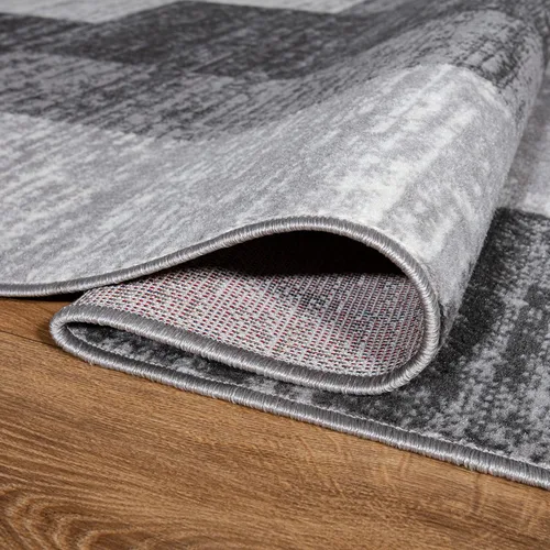 Vista 3 de Rugshop Oslo - Alfombra geométrica moderna de 5 x 7 pies, color gris