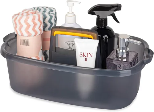 Vista 4 de Large Cleaning Supplies Caddy Portable Shower Basket Supply Organizer with Handle Plastic Bucket Tool Storage for Bathroom, Bedroom, Kitchen