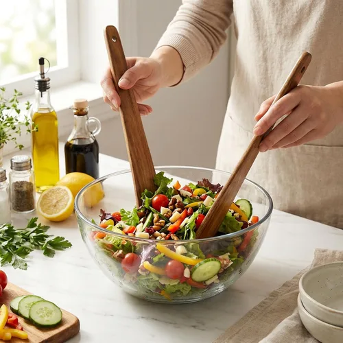 Vista 9 de Espátula de madera de 12 pulgadas para utensilios de cocina, espátulas ranuradas, espátulas de madera antiadherentes para utensilios de cocina, 2