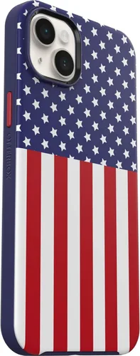 Vista 4 de OtterBox iPhone 14 Plus Serie Symmetry+ - Funda con bandera americana, ultra elegante, se ajusta a MagSafe, bordes elevados para proteger la cámara
