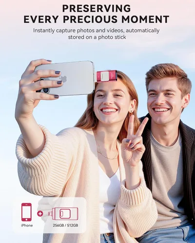 Vista 3 de ROSPE Unidad Flash para iPhone de 256GB Certificada MFi, Memory Stick Photo Stick para iPhone iPad, Unidad USB Thumb Drive para Transferencia