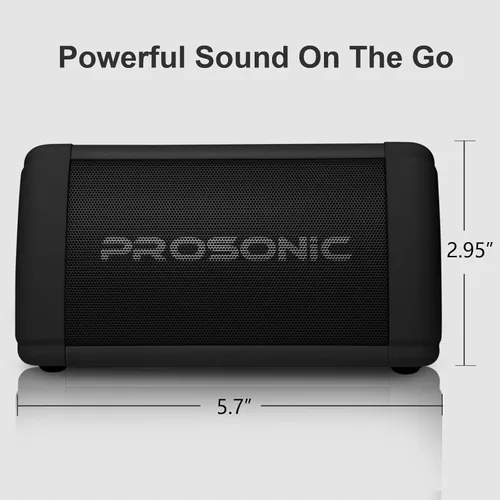 Vista 9 de Prosonic BT3 - Altavoz Bluetooth inalámbrico portátil con sonido estéreo de 10 W y refuerzo de graves - Sonido rico y graves intensos - Bluetooth