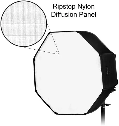 Vista 3 de Fotodiox EZ-Pro Flash Softbox K50 20" (50 cm) Octágono para Nikon, Canon, Vivitar, Sunpack, Nissin Flash y más
