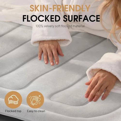 Vista 5 de DIVON Colchón de Aire Full con Bomba Integrada, 18'' de Alto Colchón Inflable Full con Patrón de Ondas, Colchón de Auto Inflado/Desinflado en 3