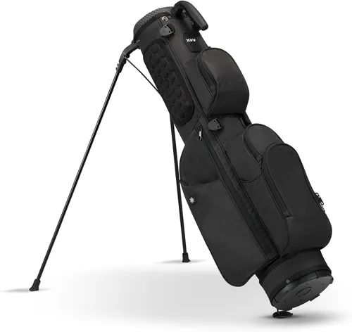 Vista 8 de KVV Bolsa de golf ligera para Pitch and Putt con soporte, correas ajustables duales, bolsa de soporte de golf para almacenamiento extra en un