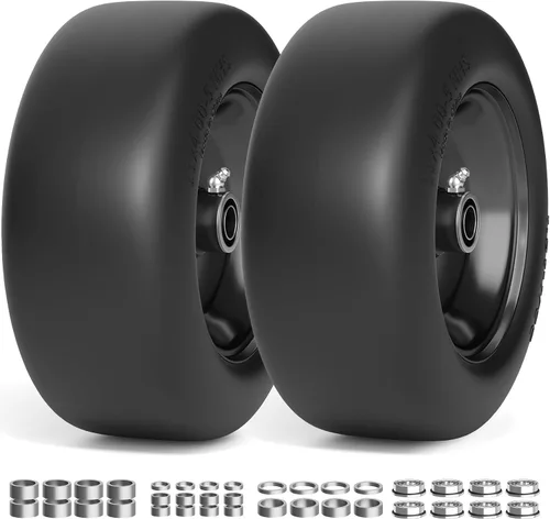 TEPU Neumáticos para cortacésped de 11 x 4.00-5 sin planos, neumáticos delanteros de cortacésped de giro cero, neumático sólido de 11 x 4-5 con Negro