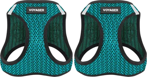 Vista 36 de Best Pet Supplies - Arnés de malla para todo tipo de clima, reflectante, antitirones, para perros y gatos pequeños y medianos, con velcro, hebilla