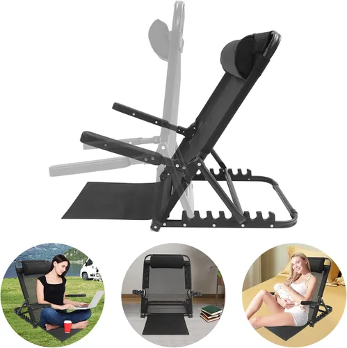 Vista 3 de Respaldo de cama de elevación ajustable con reposabrazos, gran cama plegable para sentarse, soporte de respaldo portátil multifunción con almohada