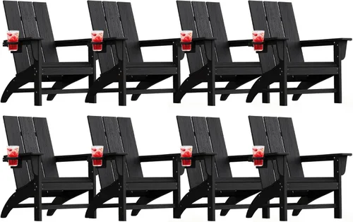 Vista 35 de Silla Adirondack moderna, sillas de patio de plástico HDPE para todo tipo de clima, silla para hoguera, sillas de césped al aire libre para terraza