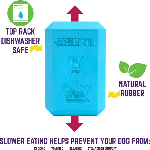 Vista 6 de Chew King Juguete Premium para Perros con Premio, Mediano, Extremadamente Duradero, Colección de Juguetes Rellenables de Goma Natural, Alimentación