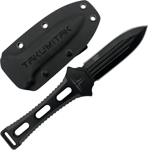 Vista 3 de TAKUMITAK Cuchillo de hoja fija Hunting & Survival - Acero D2, mango G10, funda Kydex, clip Molle, negro TKF205BK