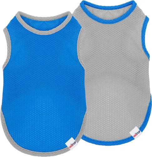 Vista 10 de Paquete de 2 camisas refrescantes para perros, ropa de malla ligera transpirable para perros pequeños, niños y niñas, camisas sin mangas