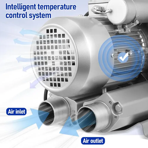 Vista 7 de VILLCASE Pump Saltwater Aquarium Blower Industrial Vacuum Pump Fish Tank for Fish Tank Blower for Aquarium Pool Silver