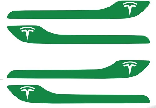 Vista 43 de IPG Kit de 4 calcomanías para manija de puerta de Tesla Model 3/Model Y (juego de 4) con logotipo de Tesla (fibra de carbono negra)