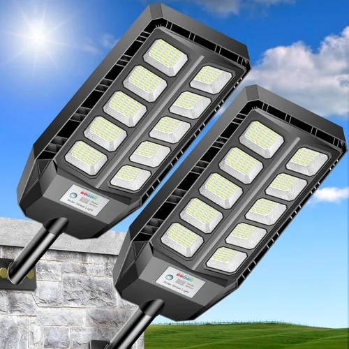 CEDIO Luces solares para exteriores, 6500 K, luces solares de calle al aire libre, del atardecer al amanecer, IP66, impermeable, luz de inundación,