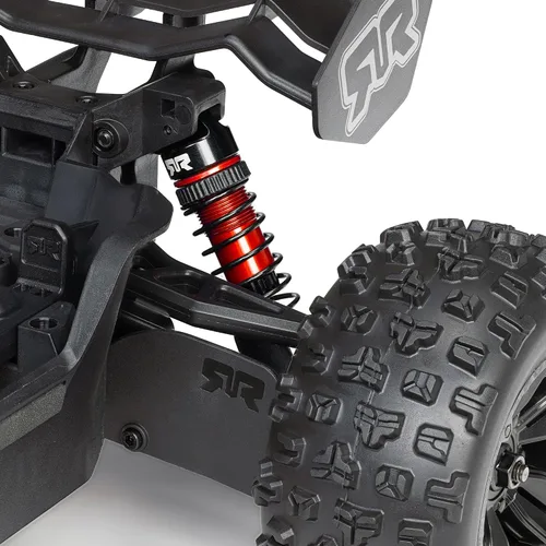 Vista 15 de ARRMA 1/16 Mini Kraton 3S DSC 4X4 RTR Brushless RC Speed Truck, Negro/Rojo