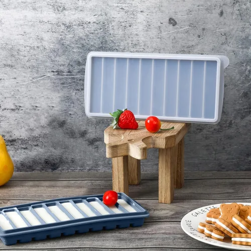 Vista 3 de Eaasty Recipiente de almacenamiento de leche materna, bandejas de silicona para congelador de alimentos para bebés, con tapa, bandeja