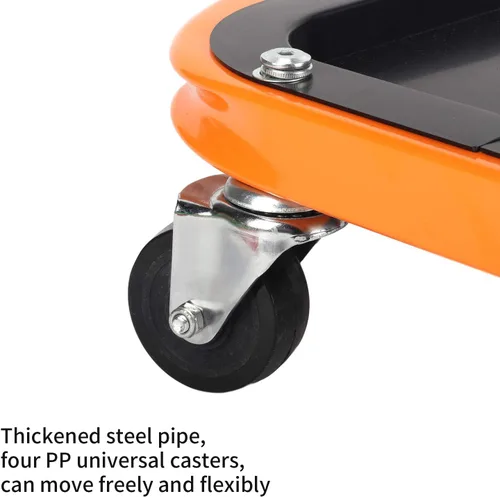 Vista 6 de Taburete de taller rodante resistente, silla mecánica con ruedas, taburete rodante de capacidad de 400 libras para garaje con ruedas, asiento