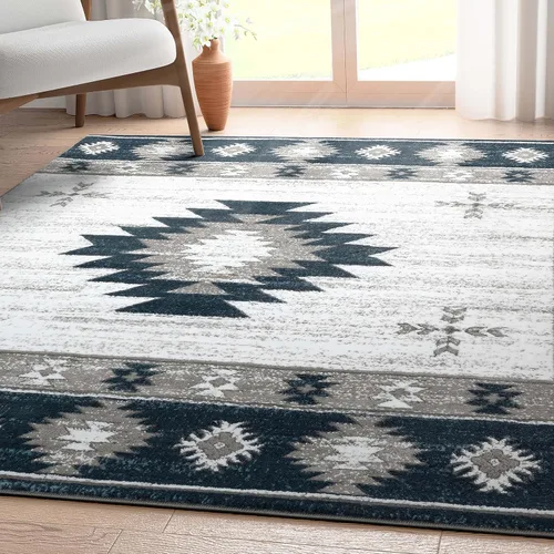 Vista 16 de Well Woven Southwestern Rodrigo - Alfombra de pasillo azul de 2 pies 3 pulgadas x 7 pies 3 pulgadas