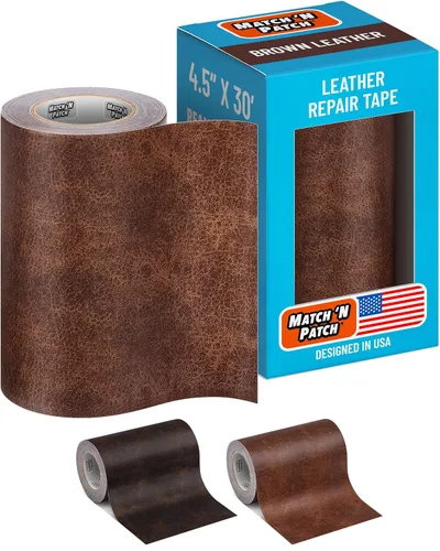 Vista 12 de MATCH 'N PATCH Cinta de reparación de cuero realista, duradera, fácil de aplicar, grado profesional, uso versátil, diseñada en Carolina del Norte