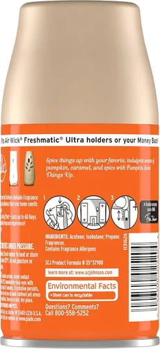 Vista 2 de Glade - Recambio automático en aerosol, ambientador para el hogar y el baño, Pumpkin Spice, 6.2 onzas