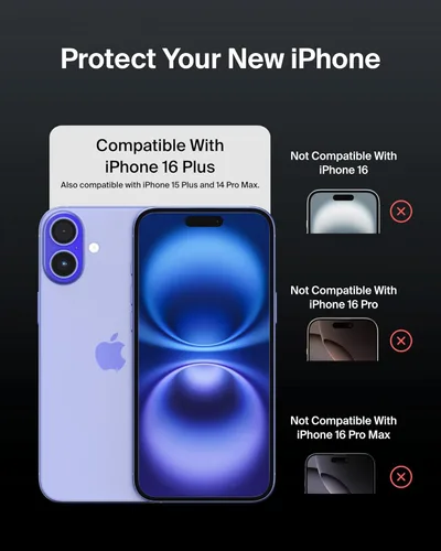 Vista 2 de Belkin ScreenForce InvisiGlass - Protector de pantalla de privacidad para iPhone 16 Plus, protección contra impactos resistente a los arañazos