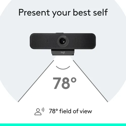Vista 8 de Logitech Cámara web empresarial C925e, video HD 1080p/30fps, corrección de luz, enfoque automático, audio claro, obturador de privacidad, funciona