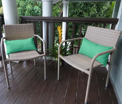 Vista 4 de Funda de almohada lumbar de tela de poliéster para interiores y exteriores, impermeable, rectangular, para todo tipo de clima, para muebles