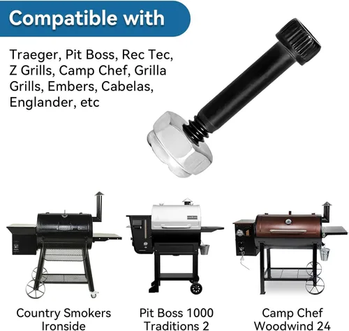 Vista 3 de 74072 Kit de tuercas y pernos para eje de motor de barrena de pellets para Traeger, Pit Boss, Z-Grills, Rec Tec, Camp Chef AC Pellets Grill, pasador