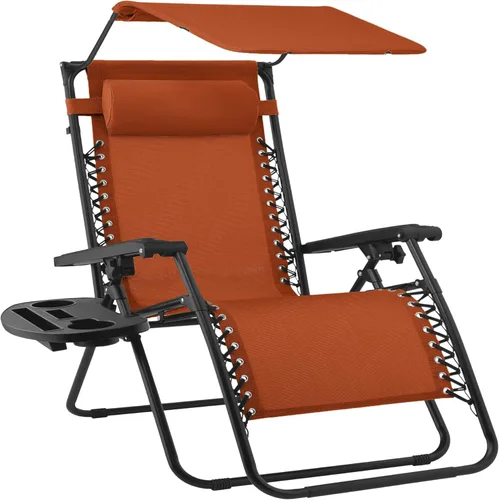 Vista 9 de Best Choice Products Silla reclinable plegable de gravedad cero para exteriores, de patio, para salón al aire libre, con toldo ajustable