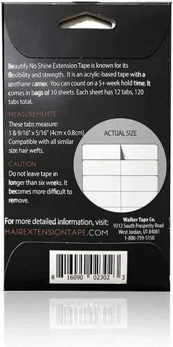 Vista 3 de Beautify - Pestañas de cinta de extensión de cabello sin brillo, cinta de repuesto de doble cara para extensiones de cabello, 120 pestañas por