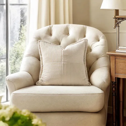 Vista 4 de MIULEE Juego de 2 fundas de almohada decorativas para sofá, cama y sala de estar, 20 x 20 pulgadas, beige, acento bohemio, cojines de estilo tirada