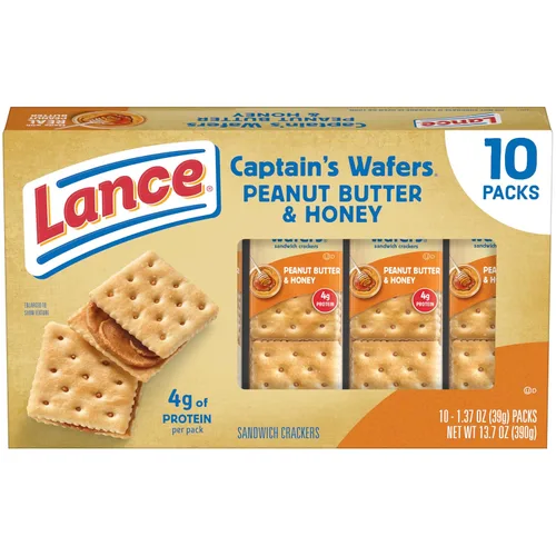 Vista 31 de Lance - Galletas saladas tipo sándwich, Captain's Wafers, paquete variado, 10 paquetes individuales, 6 sándwiches en cada uno