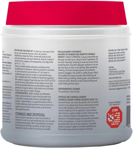 Vista 3 de Leisure Time 45401-12 Bromo Tabs - Productos químicos para bañera de hidromasaje, 2.2 libras, paquete de 12
