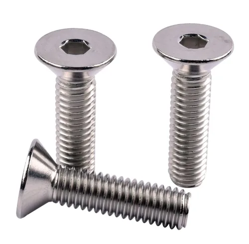 Vista 14 de Tornillos avellanados de cabeza plana de 1/4-20 x 1-1/2", pernos de casquillo hexagonal, acero inoxidable 304 18-8, rosca de máquina completa