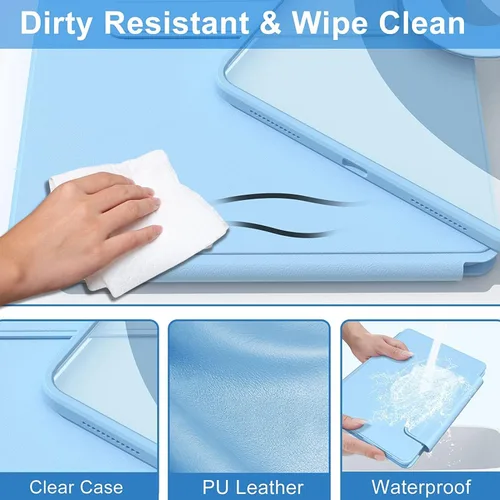 Vista 7 de Funda de teclado para iPad de 9ª/8ª/7ª generación, funda vertical para iPad 10.2/Air3/Pro10.5 con soporte para teclado y lápiz, soporte magnético