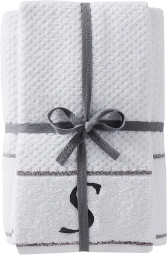 Vista 14 de SKL Home by Saturday Knight Ltd. Monogram "D" - Juego de toallas de baño y manos, color blanco, paquete de 4