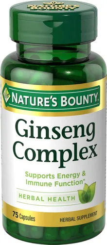 Complejo herbal para la salud de Nature's Bounty, cápsulas de ginseng, 75 cada una, 74312119323, paquete de de 1, 1, 1