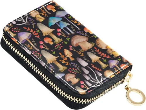 NCRJCZQL Tarjetero RFID para tarjetas de crédito, acordeón para mujer, de cuero, con cremallera, tarjetero de acordeón para damas y niñas, Diseño de