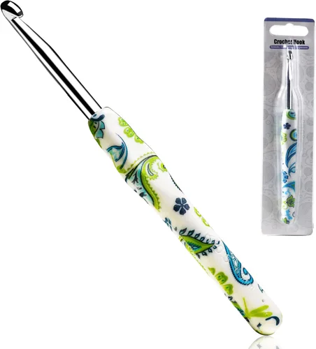 Vista 11 de 2.25mm Gancho de Ganchillo Looen, Mango Ergonómico para Manos Artríticas, Agujas de Tejer de Goma Suave Extra Largas para Principiantes de Crochet