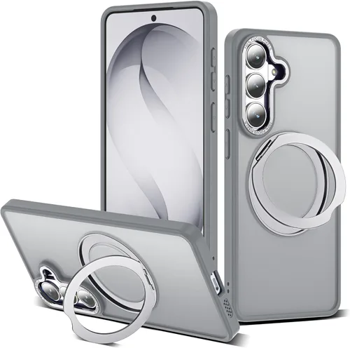 Vista 42 de Funda compatible con Samsung Galaxy S22 y S23 Ultra con soporte de anillo magnético giratorio 360 compatible con protección militar Mag-Safe, funda