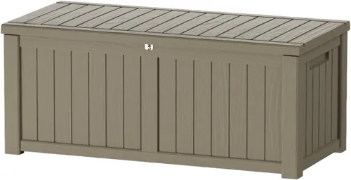 Vista 29 de Caja de almacenamiento para exteriores de 35 galones, caja de resina impermeable y con cierre para terraza, grande, contenedor de almacenamiento