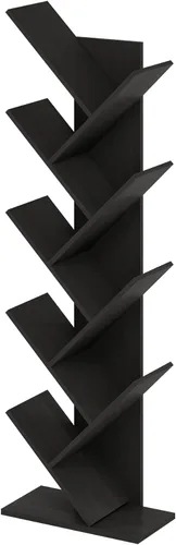 Vista 4 de Furinno - Estantería de 9 niveles estilo árbol para colocar en el piso, color espresso