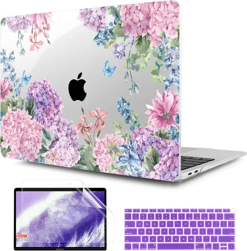 Vista 38 de TWOLSKOO Funda para MacBook Air de 13,3 pulgadas (versión antigua 2018-2021, modelos: M1 A2337, A2179, A1932) - Carcasa rígida con protector de Flor