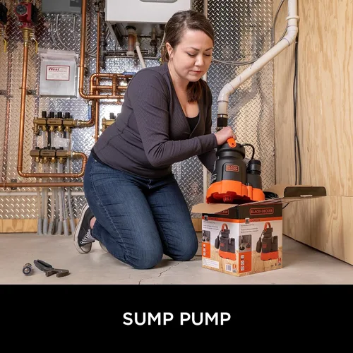 Vista 4 de Black+Decker Bomba sumergible de sumidero de 1/3 HP, bombas de hasta 2500 GPH